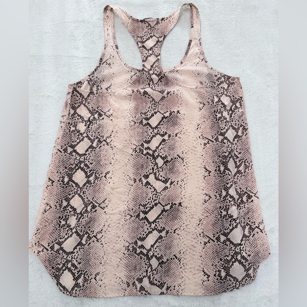 Acrobat Silk Snake Print Racerback Tank Top XS Neutral Boho - Picture 4 of 7